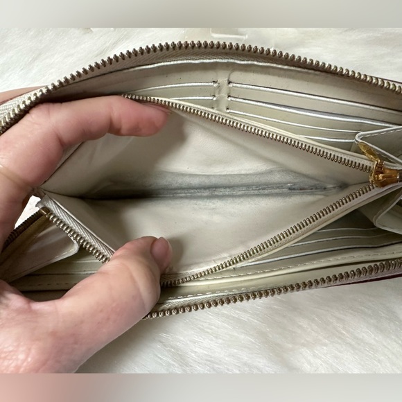 AUTHENTIC LOUIS VUITTON CREAM SUHALI LEATHER ZIPPY ZIP AROUND LONG WALLET - Picture 13 of 15